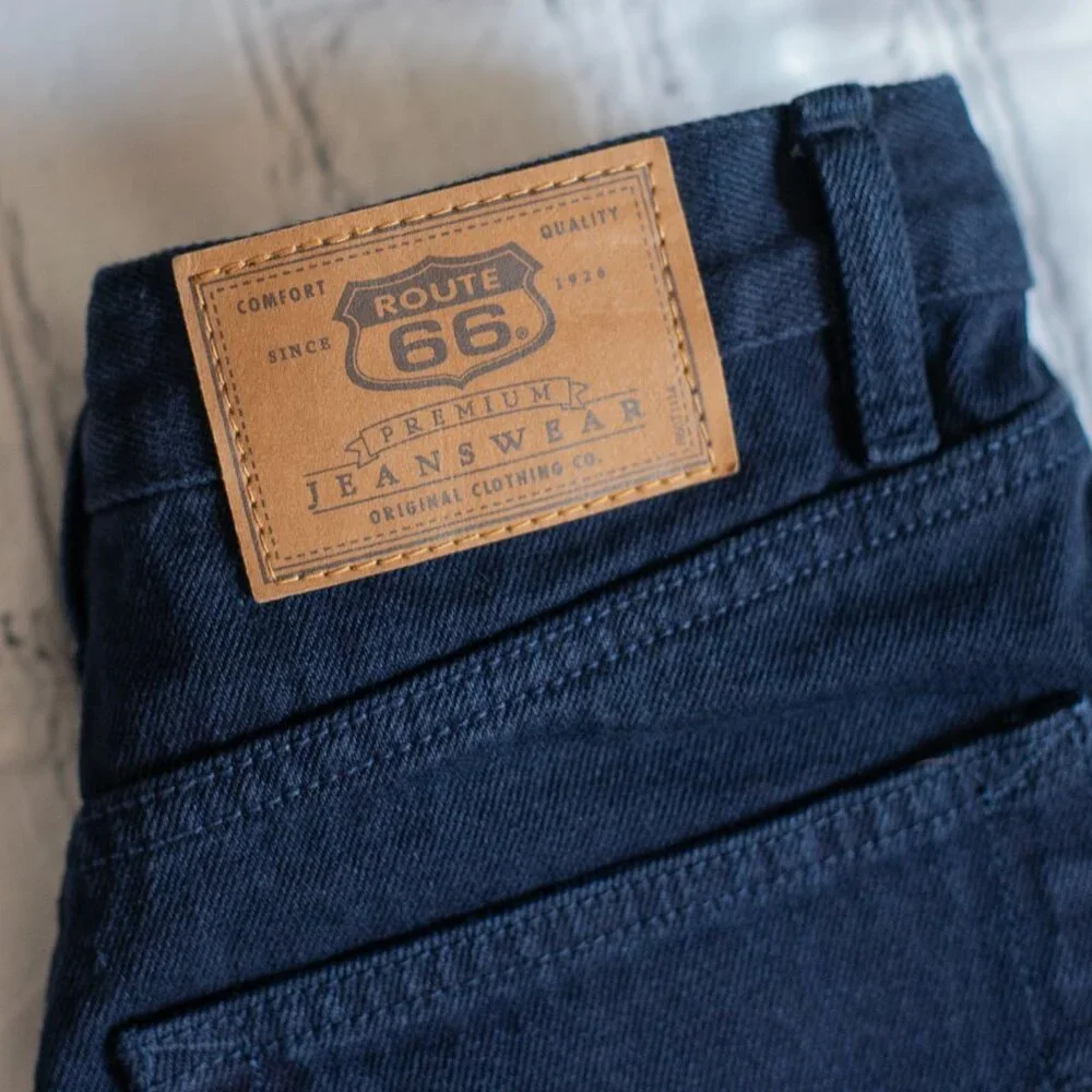 Vintage Route 66 Ladies Relaxed Fit Shorts Denim Dark Blue Size 3/4